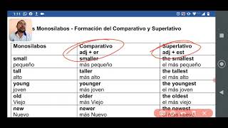 reglas comparativo y superlativo [upl. by Ynnohj662]