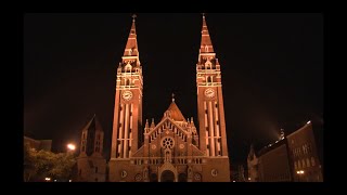 Szeged Fényei  The lights of Szeged  a short walk in the evening city center HD720p [upl. by Adnawad]