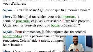 Séance 4  Dialogue Professionnel en Français  Préparation dun Rendezvous dAffaire [upl. by Ardnahs]