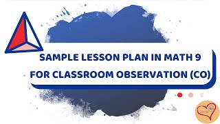 Sample Lesson Plan in Math 9 for CO ǀ PPST ǀ COT [upl. by Bail]