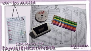 DIY  Familienkalender zum ausmalen [upl. by Evered858]