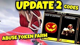 AOT Revolution UPDATE 2 BROKEN HALLOWEEN TOKEN FARM Insane [upl. by Latoyia59]