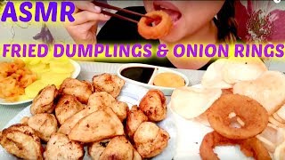 ASMR CRUNCHY Fried Dumplings  Onion Rings  Prawn Chips Whispering suellASMR [upl. by Lemak]