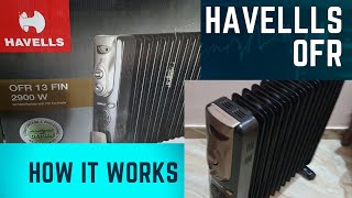 Havells Oil Filled Radiator OFR heater working amp review  Best room heater in India  9 11 13 fin [upl. by Idnis]