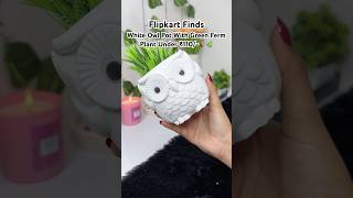 White Owl Pot With Green Ferm Plant🦉🌿 flipkart flipkarthaul decodehomedecor shorts short [upl. by Eylhsa]