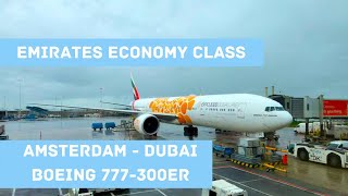 Trip Report  Emirates Boeing 777300ER Economy  Amsterdam  Dubai DXB [upl. by Camarata]