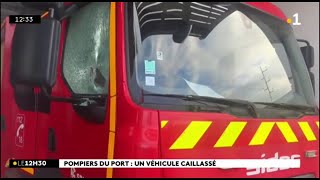 Le Port  un camion de pompiers caillassé lors d’une intervention à la RivièredesGalets [upl. by Nnylcaj801]