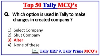 Tally MCQ  Top 50 Tally Mcq Questions and Answers  Accounts MCQ [upl. by Akiemaj]