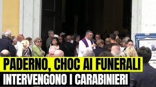 Strage di Paderno choc ai funerali intervengono i carabinieri [upl. by Aihseya]