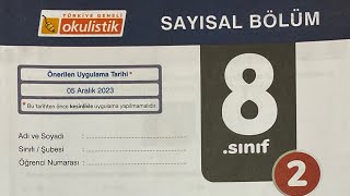 Okulistik Yayınları Türkiye Genel LGS Deneme Sınavı 2 Matematik Testi Çözümleri 15 Sorular [upl. by Kale]