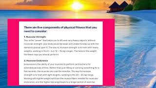 Five Components of Physical Fitness [upl. by Eudosia966]