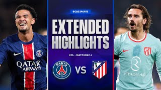 PSG vs Atlético Madrid Extended Highlights  UCL League Phase MD 4  CBS Sports Golazo [upl. by Pallua548]