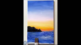 Palm Tree Sunset Acrylic Painting Tutorial  StepbyStep Guide for Beginners [upl. by Edison]