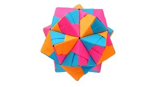 Многогранник из бумаги Оригами Икосаэдр Kusudama by Mitsunobu Sonobe [upl. by Atiuqehc326]