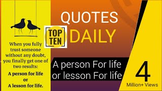 Top 10 Quotes  A person For life or lesson for life  The Daily Show With Erfan [upl. by Airakaz]