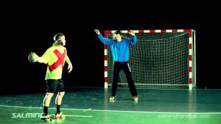 Salming Handball Goalkeeper  Save with supporting leg [upl. by Euqinim]