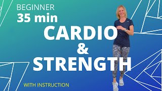 35 min Cardio and Strength FullBody Workout for Beginners  AllinOne Workout [upl. by Faulkner]