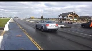 Audi RS4 B7 42 vs Audi S4 B8 30T APR 93 tuned  14 mile drag race RS4 128310928 S4 quit [upl. by Allerbag367]