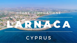 Larnaca Cyprus  Beautiful Beach Drone Footage [upl. by Nihi]