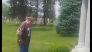 Browns fan urinates on Art Modells grave [upl. by Zwart]