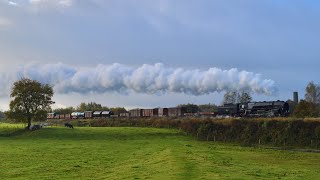 BR 9F 92134 takes the Rawtenstall Goods  3P20 Parcels Group Steam Photo Charter  22nd October 2024 [upl. by Suoinuj616]