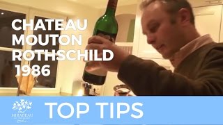 Decanting and tasting Chateau Mouton Rothschild 1986 [upl. by Fabriane394]