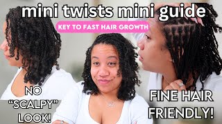 Mini Twists on FINE THIN Natural Hair  Get rid of the SCALPY look  more tips [upl. by Keisling945]