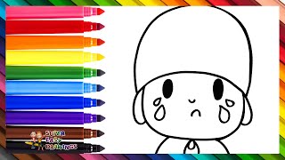 Drawing And Coloring Pocoyó Crying 👶🌈 Drawings For Kids [upl. by Royden]