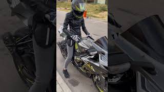 Biker girl 👧  Motorcycles girl  GSXR750  GSXR 750  YouTube Shorts [upl. by Hanway]