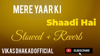 Mere Yaar Ki Shaadi Hai  Slowed And Reverb  Udit Narayan Sonu Alka Yagnik Vikas Dhakad Official [upl. by Gnilrets]