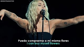 Miley Cyrus  Flowers  Lyrics  Español  Backyard Sessions [upl. by Pachston]