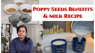 Poppy Seeds Milk Recipe Benefits  Khus Khus khuskhus [upl. by Karilla]