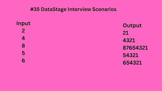 35 DataStage Interview Realtime Scenarios Number Reverse sequence  datastagetraining [upl. by Yanaton]