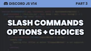 Slash Command Options and Choices Discordjs v14 [upl. by Tchao]