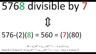 Modular Arithmetic Proof for a Divisibility by 7 Test [upl. by Eckardt639]