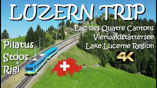 🚞 Luzern 🛥 Lucerne 🇨🇭 Vierwaldstättersee Lac des QuatreCantons 🏞 Swiss  Switzerland  Suisse 🚠 4K [upl. by Nnoved]