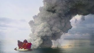 Hunga Tonga Volcano Eruption Update Tsunami Occurs New Explosive Eruption [upl. by Aisatan]