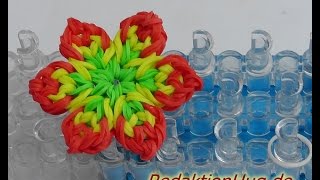 Loom Bands mit Rainbow Loom Anleitung Deutsch Blume I  Veronika Hug [upl. by Shelly]