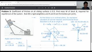 Problem 3 FrictionEngineering Mechanics [upl. by Jahdol]