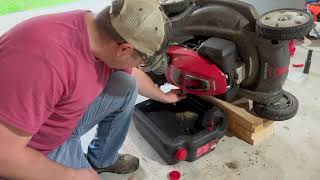 Honda HRX Lawnmower Oil and Air Filter Change [upl. by Lanti557]