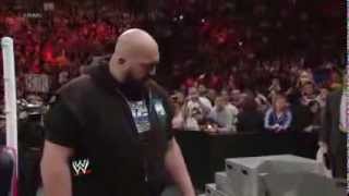 Big Show chokeslams Randy Orton through the announce table RawNov 11 2013 [upl. by Airym]