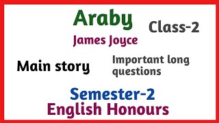 Araby by James joyce class2 Main story and Important long questions [upl. by Zoe]