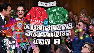 12 Days of Christmas Sweaters 2024 Day 5  The Tonight Show Starring Jimmy Fallon [upl. by Nirehtak]