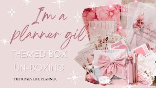 UNBOXING  Planner Girl Pink Mystery Planner Box  The Rosey Life Planner [upl. by Aleuname812]