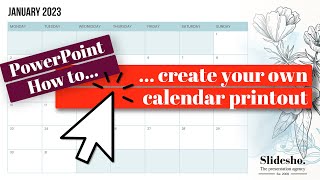 How to create a calendar using PowerPoint  PowerPoint tutorial [upl. by Oek]