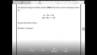 PERSAMAAN SERENTAK SOALN 1MATEMATIK [upl. by Averir12]