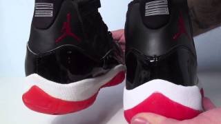 Comparison 1995 Original vs 2012 Retro Air Jordan 11 XI Bred BlackRed [upl. by Nnylakcaj]