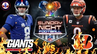 BBKSN NFL Sunday Night Football NYG vs CIN Live wGNATION amp BBK Sports NetworkThe Big Blue Lounge [upl. by Noyrb]