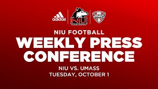 NIU Football Weekly Press Conference Bowling Green [upl. by Ahsienahs]