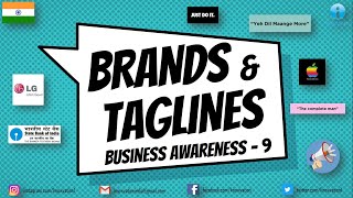 Brand Taglines amp Slogans  2020 Business Awareness  Part9  TISSMAT CMAT IIFT XAT DUJAT Banks [upl. by Ria]